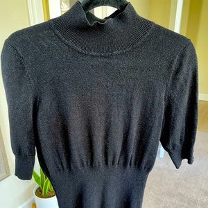 Express Black Sparkle Mock Turtleneck 3/4 Sleeve Sweater - Large